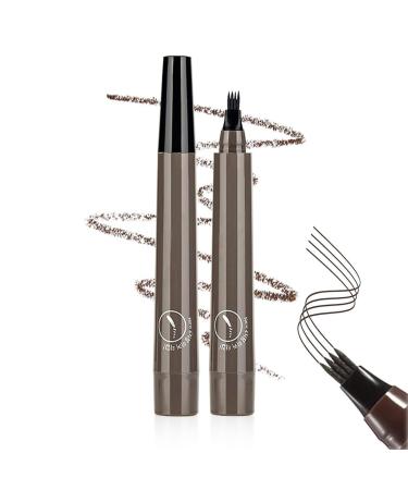Nexavista - 4 Point Eyebrow Pencil Magic Eyebrow Pencil 3d Makefullbeauty Eyebrow Pen Magical Precise Waterproof Brow Pen Natural Looking Brows Effortlessly (2*Gray Brown)