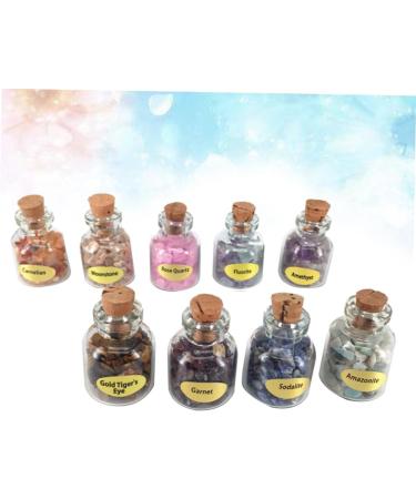 JECOMPRIS Chakra Healing Stones Crystal Gemstone Chips 18 Pcs Wishing Bottle Decorate Chakra Gemstone Beads Turquoise Crystal Stone As Shownx2pcs 9PCSx2pcs - Buy Online on GoSupps.com