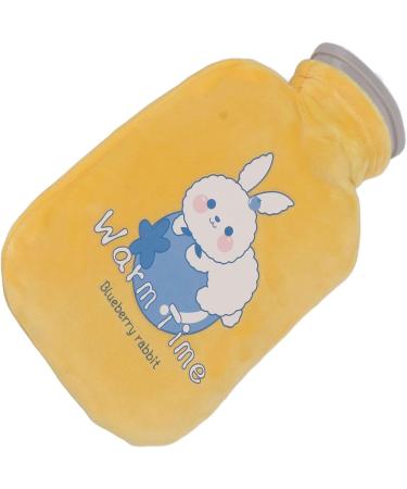 Soft Plush Heat Bottle - Cozy Yellow Hare Cover Warm & Durable Rubber for Hands Feet & Stomach Relief - Buy Online on GoSupps.com
