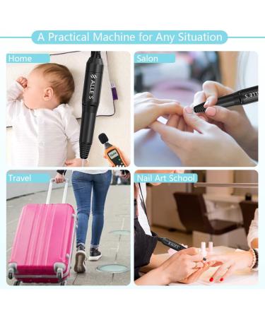 Professional Electric Nail Drill 20000 RPM Efile Manicure Grinder with Bits and Sanding Bands (Grey) - Buy Online on GoSupps.com