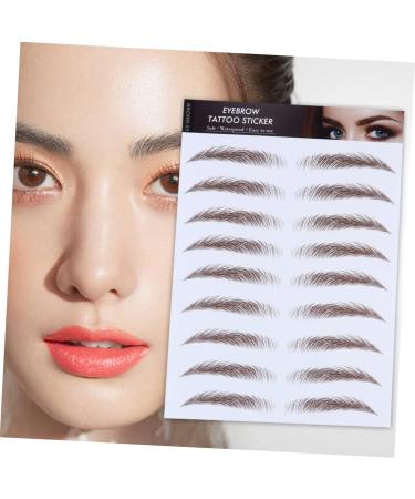 WOONEKY 4pcs Eyebrow Stickers Eyebrow Transfer Sticker Authentic Brow Hair Stencils Eyebrow Trimming Tool 6d 21x15cm Brown - Buy Online on GoSupps.com