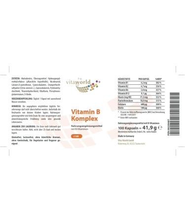 Vitaworld Vitamin B Complex - Vegan 100 Capsules | Premium Energy Support & Immune Boost | Shop Internationally - Buy Online on GoSupps.com