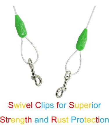 Petest Reflecting Integline for Dogs - Multiple Lengths 10ft to 40ft Up to 250lbs - Green/Silver Color - Buy Online on GoSupps.com