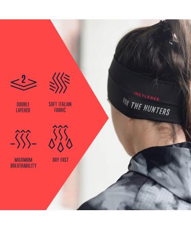 Incylene Wide Sports Headband for Men & Women - Antibacterial Odorless Q-Skin Fibers - Ideal for Triathlon Running Cycling Fitness - Black Inferno - Buy Online on GoSupps.com