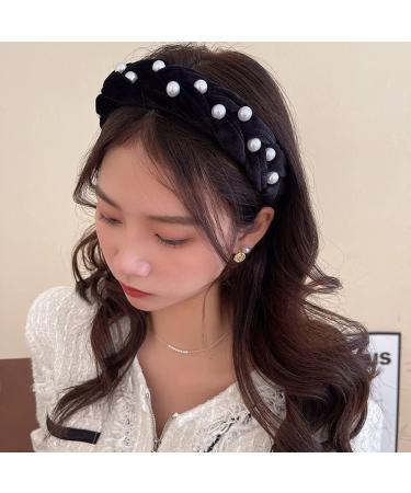 LSHEQYI Pearl Headbands Faux Pearl Velvet Pearl Women Headband Pearl Hair Bands - Buy Online on GoSupps.com