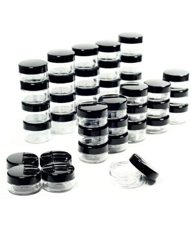 5 Gram Cosmetic Containers 50pcs Sample Jars Tiny Makeup Sample Containers with lids (Black) 50 Count Black