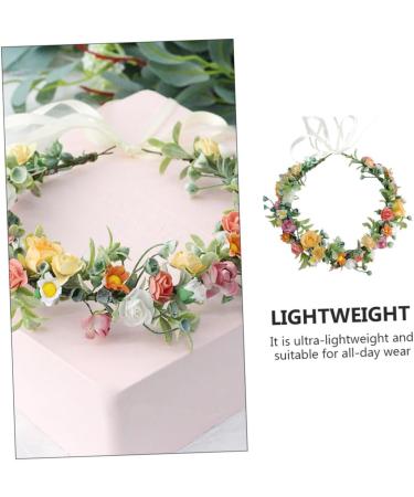 Gogogmee Artificial Flower Headband Headband Bridal Headpieces for Wedding Floral Wreath Headband Boho Hair Ties Lady Headband Flower Rose Wreath Bridal Fairy Headpiece Tiara Fabric - Buy Online on GoSupps.com