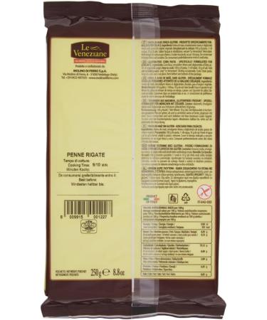  Italian Gourmet E.R. Le Veneziane Corn Pasta Gluten-Free Penne Rigate - 100% Italian Gluten Free Corn Pasta - Gluten Free - 250g + Italian Gourmet Pulp 400g - Buy Online on GoSupps.com