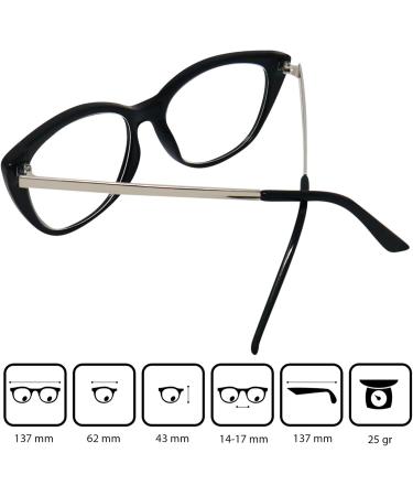 Stylish Mini Cateye Reading Glasses for Women 1.5 Diopters Free Case Durable Plastic Frame Metal Iron International Shipping Available - Buy Online on GoSupps.com