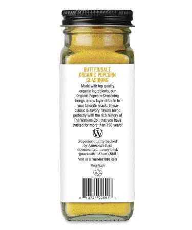 Watkins Gourmet Organic Butter Salt Popcorn Seasoning 5.3 oz - Yellow Butter/Salt Flavor - Buy Online on GoSupps.com