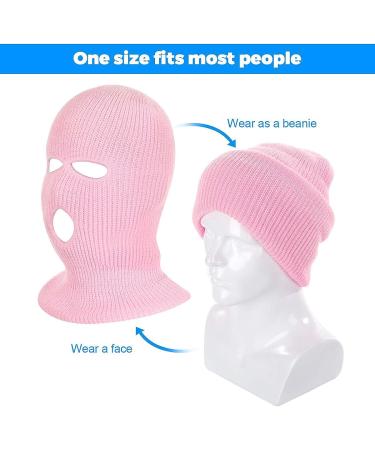 2-Piece Knitted Full Face Ski Mask Balaclava Set in Red | Winter Outdoor Sports Cover - Buy Online on GoSupps.com