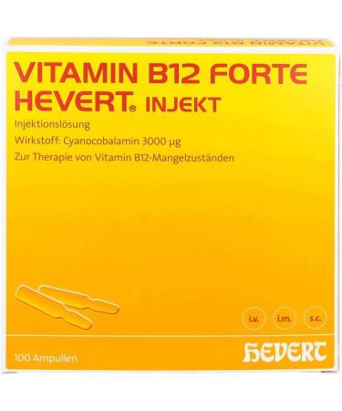 Vitamin B12 Forte Hevert Inject Ampoules - 100 pcs | Boost Energy & Health | International Shipping - Buy Online on GoSupps.com