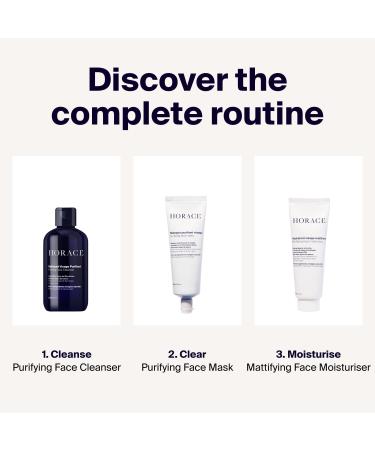 HORACE Purifying Face Mask for Men - Facial Deep Cleanse with Kaolin Clay and Blue Everlasting Flower - Pore Refining Skincare for All Skin Types - Unscented 75 ml - Buy Online on GoSupps.com
