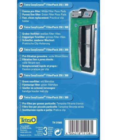 Tetra EasyCrystal Filt Pack 250/300 - Filter Materials for 15-60L Aquariums | 3 Pieces | International Shipping Available - Buy Online on GoSupps.com