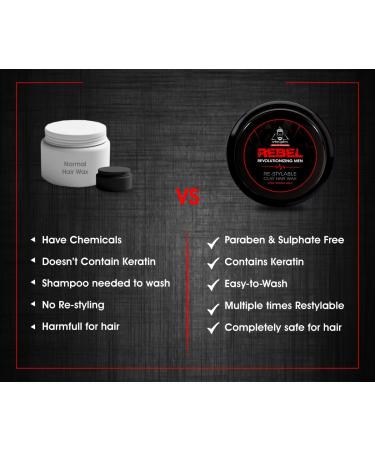 Urbangabru Rebel Hair Styling Clay Wax for Men - Strong Hold 100x Re-Styleable Matte Finish with Keratin - 85g - Buy Online on GoSupps.com