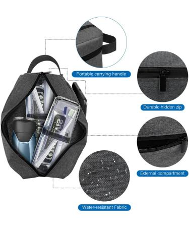Men's Portable Waterproof Toiletry Bag for Travel and Gym - Grey | Shower Shaving Cosmetic Makeup Bag with Handle - 1pc - Buy Online on GoSupps.com