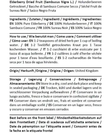  HEALTH EMBASSY Health Embassy Dried Elderberry Fruit Black Herbal Tea | Sambucus Nigra L | Elderberry Dried Fruit Tea 50g - Buy Online on GoSupps.com