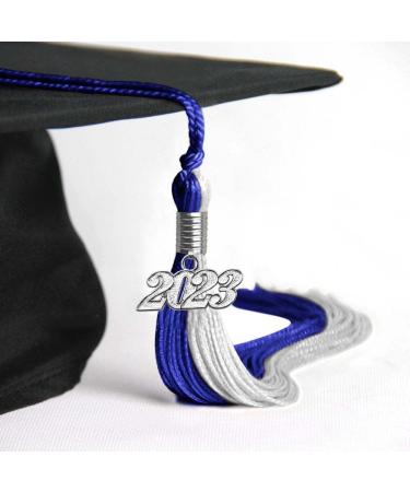 Endea Graduation Double Color Tassel with Silver Date Drop - Royal Blue/White 2023 - Buy Online on GoSupps.com