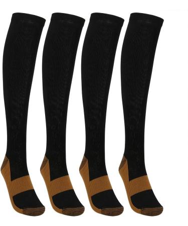 Vest Life Compression Stockings - 2 Pairs Copper Fiber Ankle Support for Circulation - L/XL Black - Buy Online on GoSupps.com