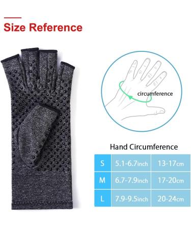 AovYoo Fingerless Arthritis Compression Gloves - L Non-slip (2 Pairs) for Hand Pain Relief - Buy Online on GoSupps.com