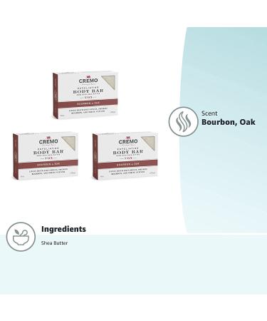 Cremo Exfoliating Body Bars (3-Pack) - Bourbon & Oak | Lava Rock & Shea Butter for Smooth Skin - Buy Online on GoSupps.com