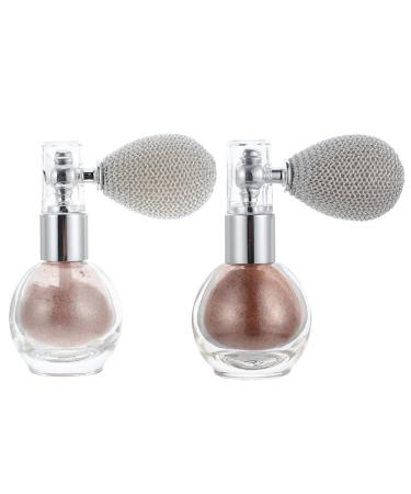 SOESFOUFU 2pcs Spray Glitter Body Highlighter Powder Makeup Highlighting Powder Shimmer Powder Glass Bottle