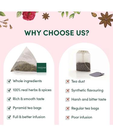 Vahdam Chai Tea Variety Pack | 6 Flavors 60 Pyramid Bags | Indian Masala Chai Blends | Perfect Gift for Tea Lovers - Buy Online on GoSupps.com