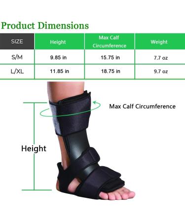 Orthomen Dorsal Night Splint for Plantar Fasciitis Pain Relief - Foot Drop Brace for Sleeping - Achilles Tendon Stretcher Boot (S/M) - Buy Online on GoSupps.com