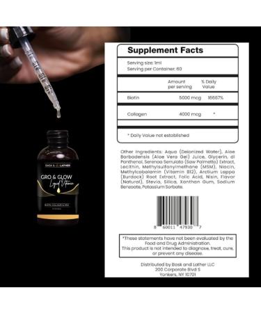 BASK & LATHER GRO & Glow Liquid Vitamin Liquid Collagen for Women Natural Ingredients with Collagen Biotin Msm Beauty Supplement Helps Support Healthy Hair Skin & Nails Cherry Flavor 2 FL Oz - Buy Online on GoSupps.com