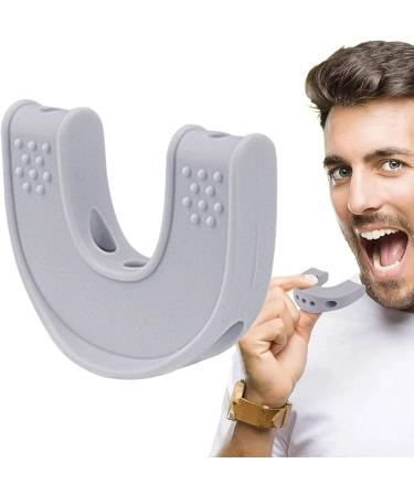 Jaw Trainer Women | U-Shaped Jawline Trainer Double Chin Reducer - Jaw Strengthener Jaw Sculpting Tool with Storage Box for Adults Gray - Buy Online on GoSupps.com