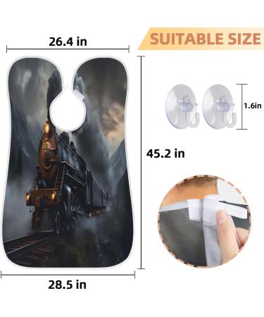 Train Beard Bib Apron - Best Beard Hair Catcher for Men | Perfect Gifts for Dad & Husband - Suction Cups Included - Buy Online on GoSupps.com