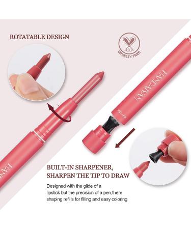Handaiyan Anglicolor Matte Lip Liner Pencil Set - 12 Vegan Cruelty-Free High Pigmented Colors - Buy Online on GoSupps.com