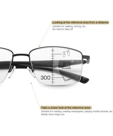 Miryea Photochrome Progressive Multifocus Reading Glasses - Blue Light Blocking Spring Hinges Black 1.5x - International Shipping Available - Buy Online on GoSupps.com