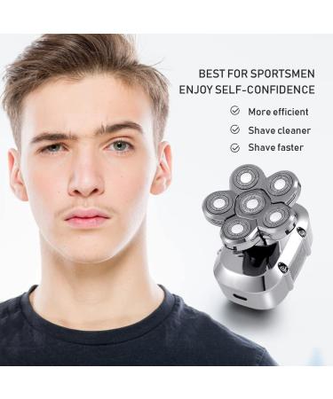 4-in-1 Bald Head Shaver for Men - Wet/Dry Electric Razor, Beard Trimmer Grooming Kit - USB Rechargeable Cordless Shaver with LED Display - Silver - Buy Online on GoSupps.com