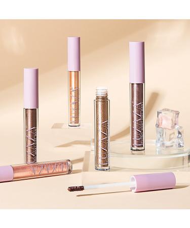 5Pcs Champagne Brown Liquid Eyeshadow Set | Shimmer & Metallic Glitter Highly Pigmented Long-Lasting Makeup | Quick-Drying Sparkling Eye Shadow - Buy Online on GoSupps.com