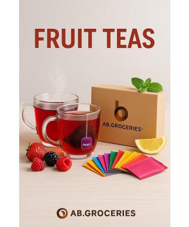  AB.GROCERIES 100 Wrapped Tea Bags - Large Selection of Classic Black Fruit Decaffeinated Green Herbs Healthy & Caffeine-Free Popular Flavor Blends (Fruit Tea 100 Pack - Buy Online on GoSupps.com
