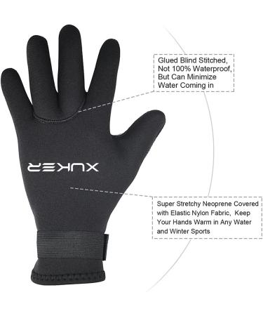 XUKER Water Gloves 3mm Neoprene Five Finger Wetsuit Gloves - Black Large - Buy Online on GoSupps.com