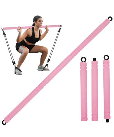Popper resistance straps rod portable pilates bar training bar resistance bands bar for fitness straps strength training yoga fitness equipment for home pink