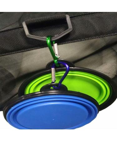 Woodlandu Collapsible Dog Travel Bowls Silicone Portable pet Bowl for Hiking Camping Feeding Dish and Water for Long Walks and Bike Rides for the Dogs.Expandable Cup for Pet Dog Cat Food Water Free Carabiner Green and Blue - Buy Online on GoSupps.com