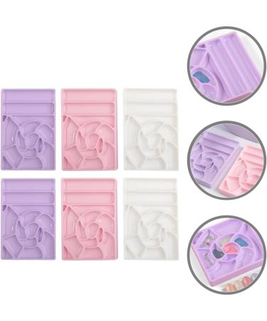  POPETPOP POPETPOP 6 Pieces Hybrid Gel Mixing Tray Nail Art Make Up Artist Paint Palette Watercolor Palette Rectangle Gel White Plastic Samples Nail - Buy Online on GoSupps.com