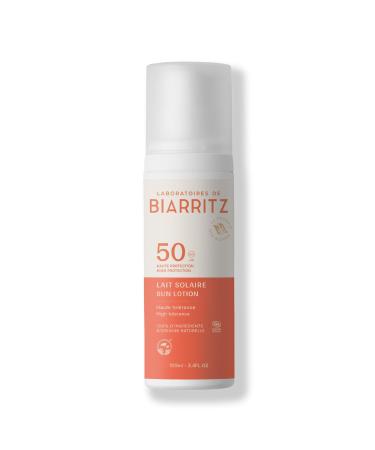 Laboratoires de Biarritz - Lait Solaire - SPF50 - Certifi Bio - Visage et Corps - Texture Onctueuse et Non Grasse - 100 ml - Fabriqu en France SPF50 (nouvelle version)