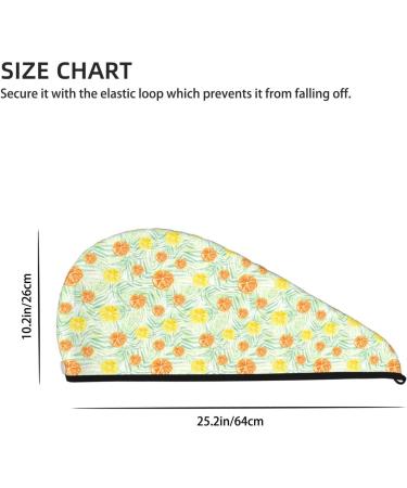 Hair Towel Wrap - Quick Drying Turban with Button | Tree Palms Lemon | Best Hair Drying Towel - Buy Online on GoSupps.com