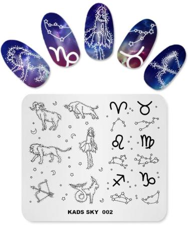 KADS Night Sky Nail Art Stamp Plate - DIY Nail Stamping Template - Buy Online on GoSupps.com