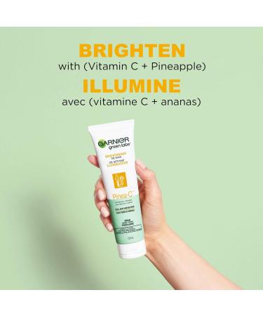 Garnier SkinActive Green Labs Brightening Gel Cleanser with Vitamin C - 4.4 oz (Pinea-C Pineapple) - for Dull, Uneven Skin - Buy Online on GoSupps.com