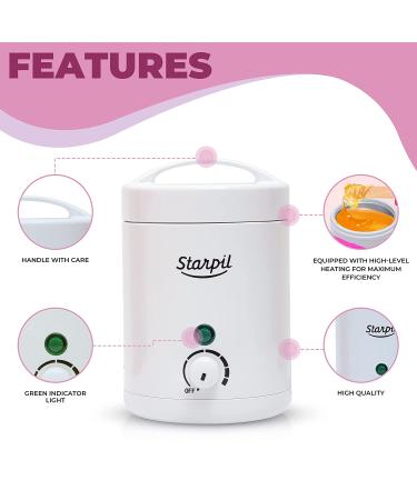 Starpil Mini Wax Warmer 4oz - Ideal for Hard Wax Beads - Adjustable Temperature Pot for Facial Hair Removal - Buy Online on GoSupps.com