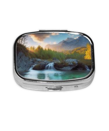 Nature Landscape1 Printed Square Pill Box Portable Travelling Pill Box Medicine Organiser