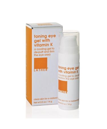 LATHER Toning Eye Gel with Peptides | 0.5 Fl Oz | Treatment for Puffy Eyes, Under Eye Bags, Dark Circles & Crow's Feet | Eye Care Products for Skin Care & Self Care - Buy Online on GoSupps.com