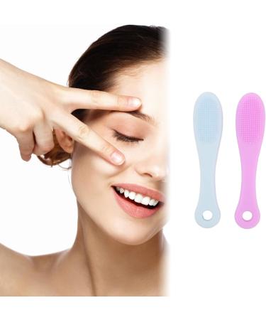 2pcs Silicone Face Scrubber Deep Pore Cleansing Blackhead Remaining Makeup Removal Skin Friendly Skin Cleaner for Beauty - Buy Online on GoSupps.com