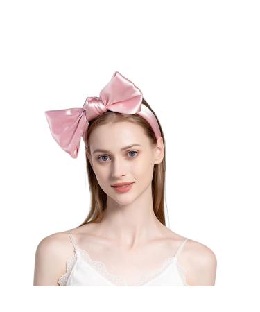 Uchyius Pink Satin Bow Headband for Women - Non Slip Hair Accessory - Buy Online on GoSupps.com