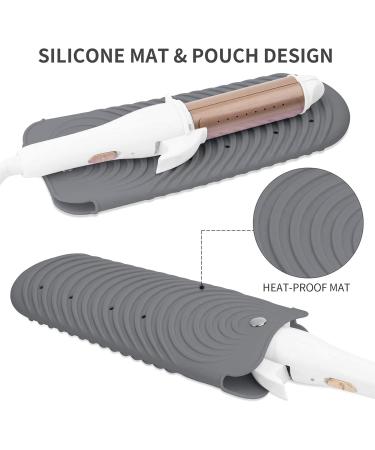 Mauedest 2X Grey Hair Straightener Holder Heat Resistant Mat Holder for Flat Curling Iron Hot Hair Tools - Buy Online on GoSupps.com